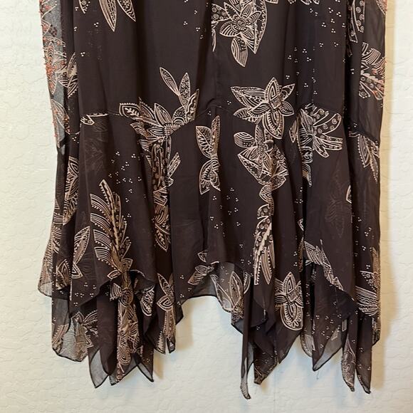 Eva Blue Plus Long Maxi Brown Fairy Dress Beaded Embellished Sleeveless 32W - Picture 9 of 12
